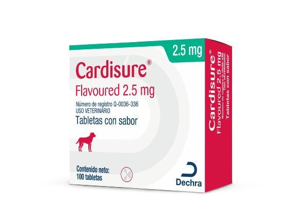 Cardisure 2.5 mg 100 Tabletas ( Pimobendan ) ( Cardiaco )